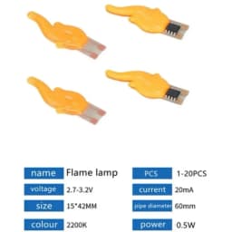 3V Led Cob Flash Candles Edison Flame LED Filament 2200K Diode Birthday Party Decoration Light Bulb Accessories Candle Light DIY