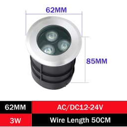 42MM 52MM 62MM 75MM 1W 3W 6W 12V-24V IP68 Swimming Pools Lighting All Stainless Steel LED Underwater Light