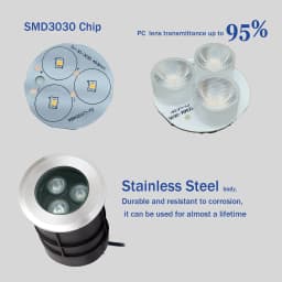 42MM 52MM 62MM 75MM 1W 3W 6W 12V-24V IP68 Swimming Pools Lighting All Stainless Steel LED Underwater Light