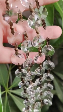 Camal 100cm/3.3ft Garland (Bronze Bowtie) 14mm Clear Crystal Octagonal Bead Chain Chandelier Lamp Part Curtain Ornament Home DIY