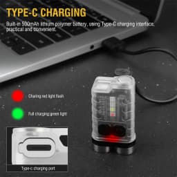 BORUiT V3 EDC Keychain LED Flashlight 900 Lumens Mini Torch Type-C Rechargeable Work Light With Magnet UV Camping Pocket Lantern