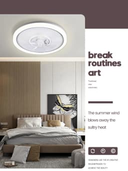 120W LED Ceiling Light Ceiling Fan  Modern Simple Home Bedroom Remote Control Dimmable Fan Light