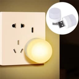 10pcs USB Plug Lamp Computer Mobile Power Charging Small Book Lamps LED Eye Protection Reading Light Round Light Night Light