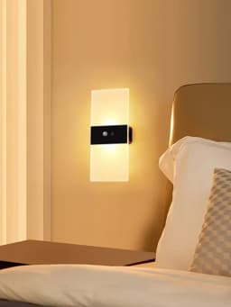 USB Recharge Wall Lamp Touch Motion Sensor Switch Indoor Acrylic Night Lights Bedroom Bedside Wall Sconce Nordic LED Wall Light
