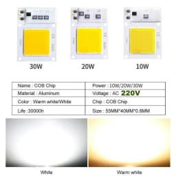 220V COB Chip LED Lamp 10W 20W 30W 50W Smart IC No Need Driver LED Bulb 3W 5W 7W 9W for Flood Light Spotlight Lighting