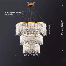 Royal Nordic Led Luster Pendant Lights Luxury Crystal Chandelier for Living Dining Room Circle Hanging Lamp Home Decor Fixture