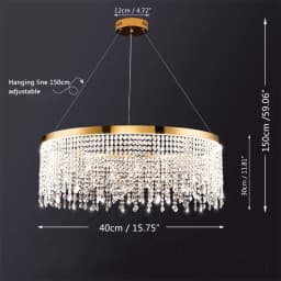 Royal Nordic Led Luster Pendant Lights Luxury Crystal Chandelier for Living Dining Room Circle Hanging Lamp Home Decor Fixture