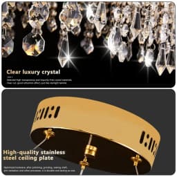 Royal Nordic Led Luster Pendant Lights Luxury Crystal Chandelier for Living Dining Room Circle Hanging Lamp Home Decor Fixture