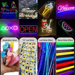 1m-10m DIY Separation Neon Strip 6mm 8mm Flexible Bendable Silicone 2835smd 120Leds S Shape Led Light Tape Word Sign Waterproof