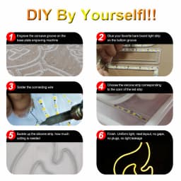 1m-10m DIY Separation Neon Strip 6mm 8mm Flexible Bendable Silicone 2835smd 120Leds S Shape Led Light Tape Word Sign Waterproof