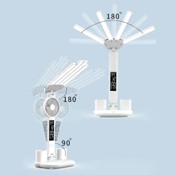 LED Rechargeable Table Lamp for Study, Desk Lamp Reading Light Led Table Light with Fan, Led Clock Dispaly Reading Lamp