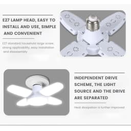 E27 Fan Shape Foldable LED Bulb AC 85-265V/220V Home Living Room Led Light Bulb Lampada For Warehouse Garage Ceiling Light