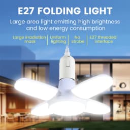 E27 Fan Shape Foldable LED Bulb AC 85-265V/220V Home Living Room Led Light Bulb Lampada For Warehouse Garage Ceiling Light