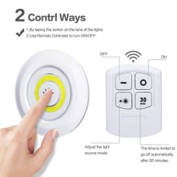 COB Wireless Remote Control Dimmable Night Light Decorative Kitchen Closet Staircase Lighting Mini LED Lights