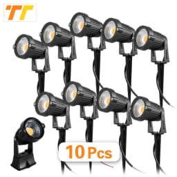 10Pcs LED Garden Lawn Lamp Waterprof AC220V 110V 7W 5W DC12-24V Outdoor LED Spike Light Path Landscape IP65 Spot Bulbs