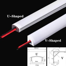 1-30 PCS LED Rigid Strip DC12V 50CM 20 inch SMD5730 36LEDs U/V-Shaped Flat LED Aluminum Channel Rigid Strip for Indoor Lighting