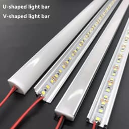 1-30 PCS LED Rigid Strip DC12V 50CM 20 inch SMD5730 36LEDs U/V-Shaped Flat LED Aluminum Channel Rigid Strip for Indoor Lighting