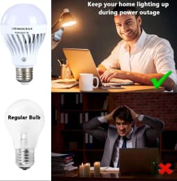 Smart E27 Emergency LED Bulb with IR Remote Control Wireless Home Outdoor Tent Camping Light Battery Charging Feature