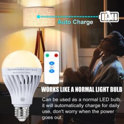 Smart E27 Emergency LED Bulb with IR Remote Control Wireless Home Outdoor Tent Camping Light Battery Charging Feature