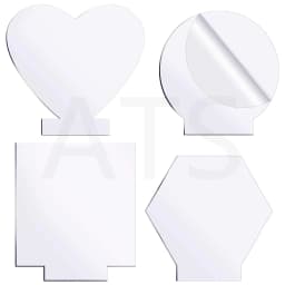 4 Pcs Different Clear Acrylic Sheet Round Square Heart Pentagon Panel Thick 3.8 mm Acrylic Board Cast Acrylic for DIY Display