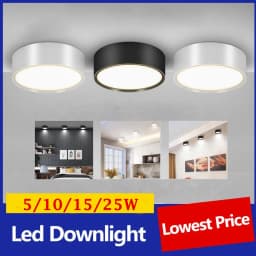 Ultra-Thin Led Spot Light AC185-265V Surface Mounted Downlight LED Ceiling Spotlight Living Room Bedroom Ambient Lighting Decor