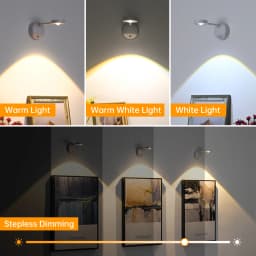 Wall Lamp Rechargeable Intelligent Human Sensing Wireless Night Light Dimmable LED Spotlights for Decoration Painting Lighting