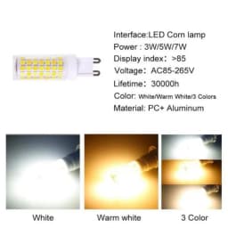 Brightest AC 220V G9 LED Lamp 3W 5W 7W Ceramic SMD2835 LED Bulb Warm and Cold White Spotlight Replace Halogen Light 1/5/10Pcs
