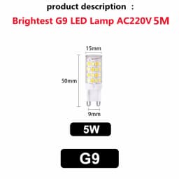 Brightest AC 220V G9 LED Lamp 3W 5W 7W Ceramic SMD2835 LED Bulb Warm and Cold White Spotlight Replace Halogen Light 1/5/10Pcs