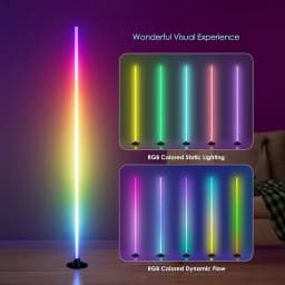 EISSLOLY 1/2PCS Intelligent RGB Floor Lamp Application Control Music Synchronization Corner Lighting Timer