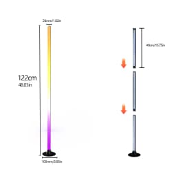 EISSLOLY 1/2PCS Intelligent RGB Floor Lamp Application Control Music Synchronization Corner Lighting Timer