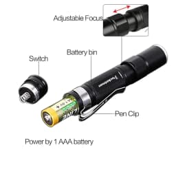 Mini Flashlight AAA Battery Powered Small Torch Pocket Emergency Light Pen Lights Super Bright Flashlights