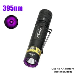 365nm/395nm UV Flashlight Invisible Blacklight Ultraviolet Torch PenLight Money Pet Stains Money Marker Checker Use AA Battery