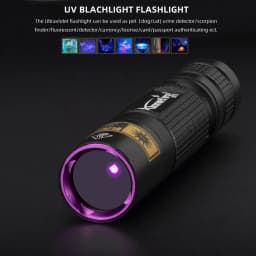 365nm/395nm UV Flashlight Invisible Blacklight Ultraviolet Torch PenLight Money Pet Stains Money Marker Checker Use AA Battery