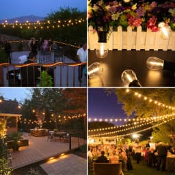 Shatterproof S14 Replacement Light Bulbs 1W 2W E27 Retro Edison Bulbs 220V 110V 2700K for Waterproof IP44 Outdoor String Lights