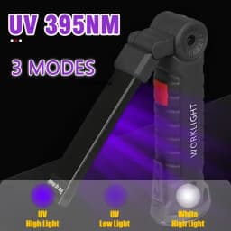 395NM UV Flashlight High Power Led Portable Lantern 400mah Rechargeable Lamp for Nail Gel,Resin Cure,Pet Stain&Scorpion Finding