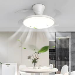 Modern Invisible LED Ceiling Fan with Light Large Air Volume 3 Folding Blades for Bedroom Dining Room Electric Fan AC220V