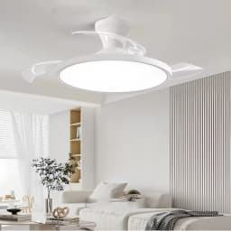 Modern Invisible LED Ceiling Fan with Light Large Air Volume 3 Folding Blades for Bedroom Dining Room Electric Fan AC220V