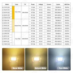 High Power LED Chip 10W 20W 30W 50W 100W Warm Natural Cool White 3000K 4000K 6000K For Floodlight Lamp Light Beads