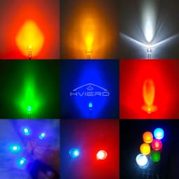 100/200/500/1000Pcs 5mm Round Head with Edge and Short Feet LED Ultra Bright White Red Yellow Light Emitting Diode Diy Kit Lamp