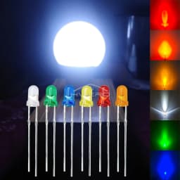 100/200/500/1000Pcs 5mm Round Head with Edge and Short Feet LED Ultra Bright White Red Yellow Light Emitting Diode Diy Kit Lamp