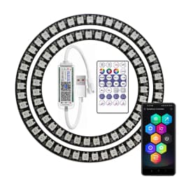 WS2812B 8/16/24/35/45Leds Ring Module Surperlife Controller USB Kit RGB Ring Individul AddressabIe WS2812 IC BuiIt-in Light 5V