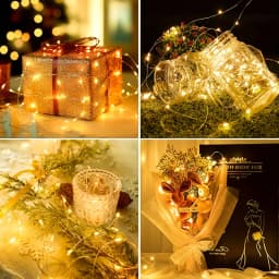 5pcs/10pcs Multi-Color LED Fairy String Lights 200cm Battery Powered Twinkle Lights Indoor Outdoor Xmas Halloween Diwali Decor