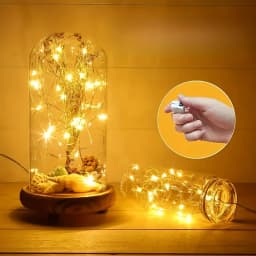 5pcs/10pcs Multi-Color LED Fairy String Lights 200cm Battery Powered Twinkle Lights Indoor Outdoor Xmas Halloween Diwali Decor