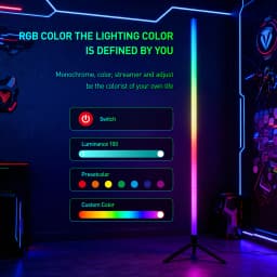 LED RGB Gaming Atmosphere Light Floor Lamp E-sports Remote Control App PC Desk Table Bedroom Living Room Hallway Colored Light