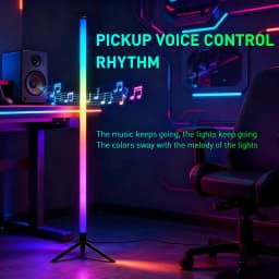 LED RGB Gaming Atmosphere Light Floor Lamp E-sports Remote Control App PC Desk Table Bedroom Living Room Hallway Colored Light