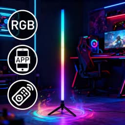 LED RGB Gaming Atmosphere Light Floor Lamp E-sports Remote Control App PC Desk Table Bedroom Living Room Hallway Colored Light