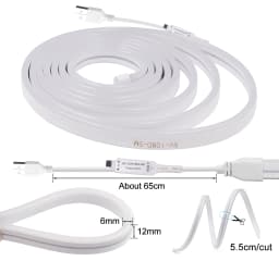 5V USB RGB LED Neon Strip 1M 2M 3M 5M Flexible LED Strip with Remote Control Waterproof Neon Silicone Ribbon Adhesive Tape