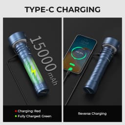 Wurkkos TS27 High-Performance Flashlight 3200LM Multi-Function Rechargeable Ideal for Outdoor Camping Built-in 15000mAh Battery