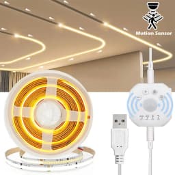 Sensor Stair Lights, Motion Activated Light Strip with Dimmer 5V Flex Ribbon Chasing Flowing Led Strip Lights Flexible Ribbon