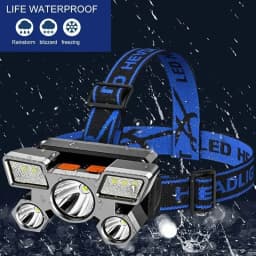 5 LED Flashlight Rechargeable with Built in Lithium Battery Strong Head Light Camping Adventure Fishing Cycling Headlamp